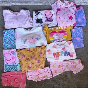 Peppa Pig Sweaters, Dresses, Shirts, Pajamas LOT 2T H&M